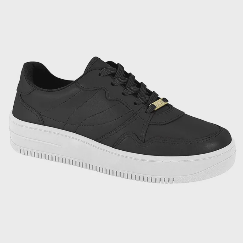Tênis Feminino Casual Pelica Preto Branco Vizzano 1389.101