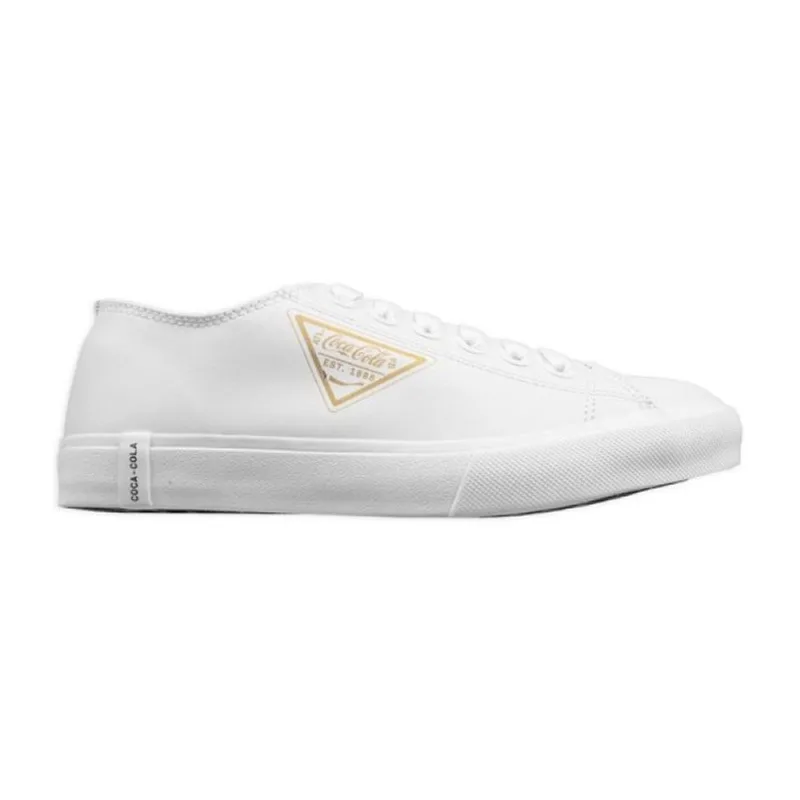 Tênis Coca Cola London Leather Feminino Casual Couro Branco 38 39 / Preto