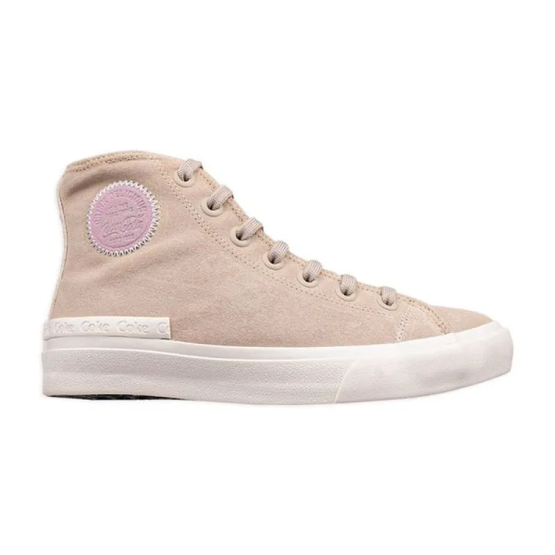 Tênis Coca-Cola Casual Sunset Suede Hi Areia e Rosa Feminino 40 - COCA COLA - Moda