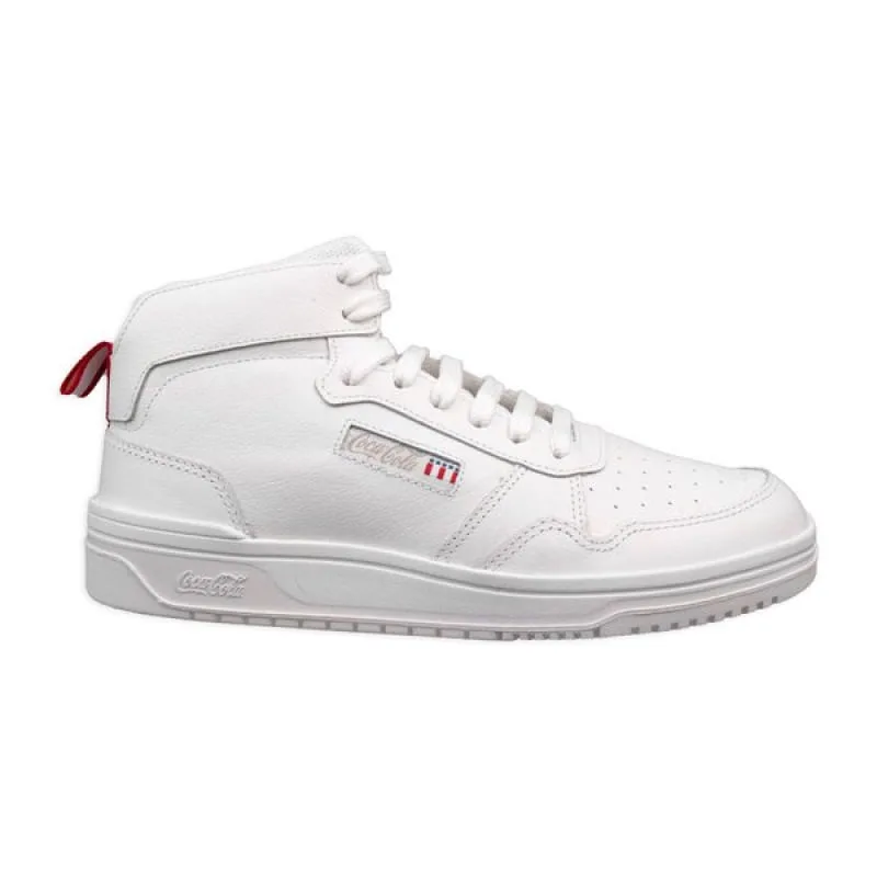 Tênis Coca Cola March Ray Leather Hi Masculino All White 39 - COCA COLA - Moda