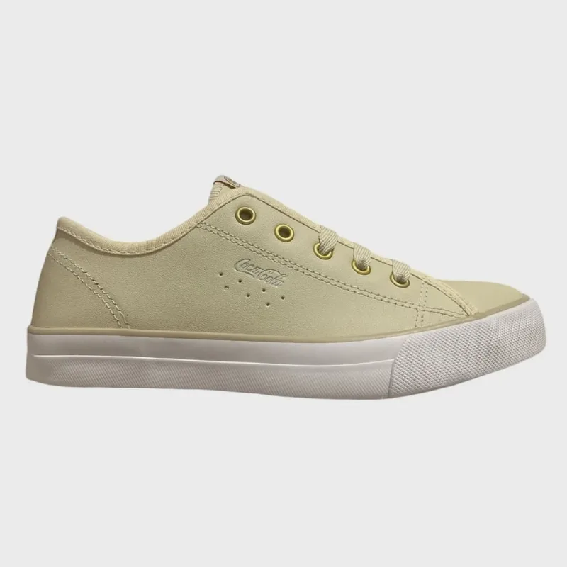 Tênis Coca Cola Stream Leather Feminino Off White