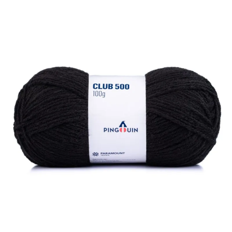Linha Pingouin Club 500 100gr Preto