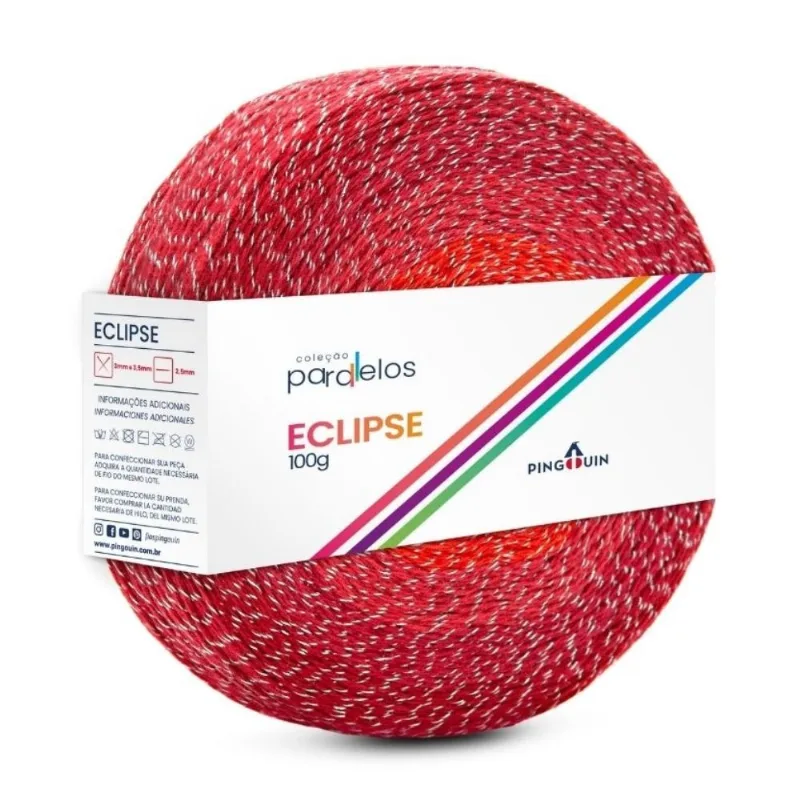 LINHA PINGOUIN ECLIPSE 92%ALGODAO 5%POLIESTER 3% OUTRAS 100G RED HOT