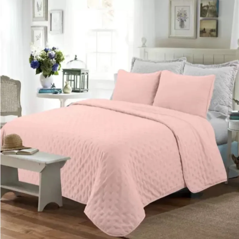 Charme kit colcha casal 2,20M X 2,40M - rosa class