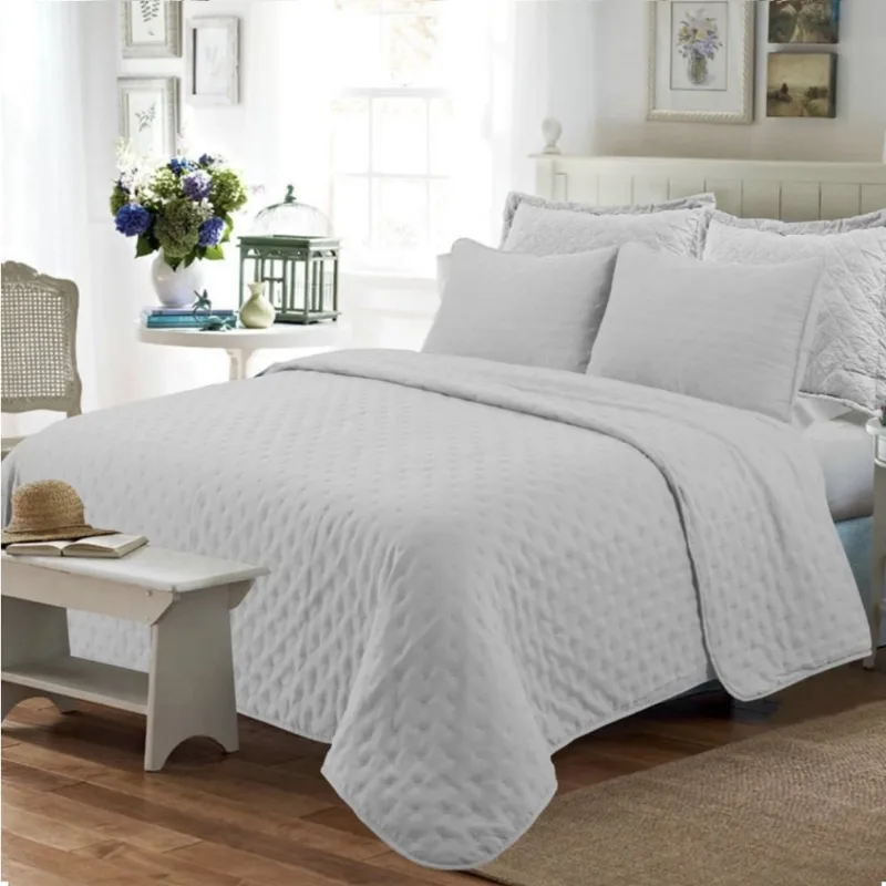 Charme kit colcha casal 2,20M X 2,40M - cinza lunar