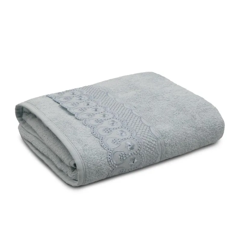 Toalha Banho 68X135Cm Bordare Cinza Vapor Appel