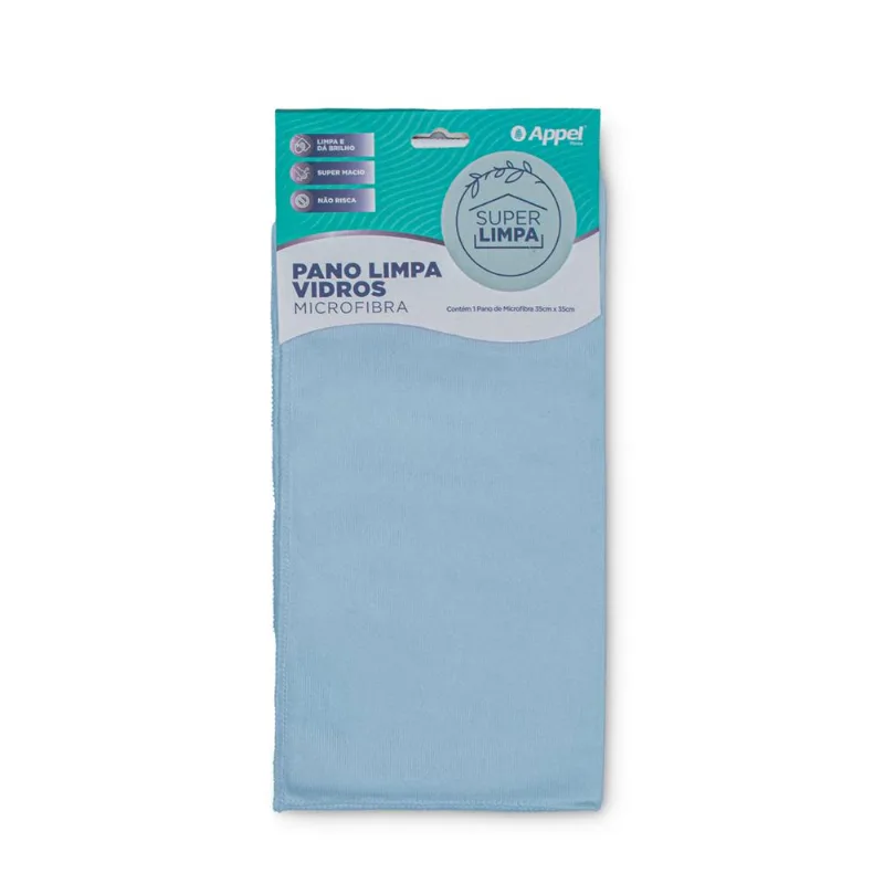 Pano Microfibra 35X35Cm Vidros Azul Ceu Appel - APPEL