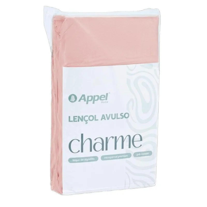 Lençol Com Elástico Casal Appel Charme Rosa Lotus (MP) - APPEL
