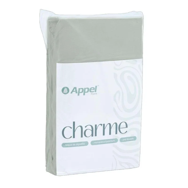 Lençol Com Elástico Queen Appel Charme Cinza Claro (MP)