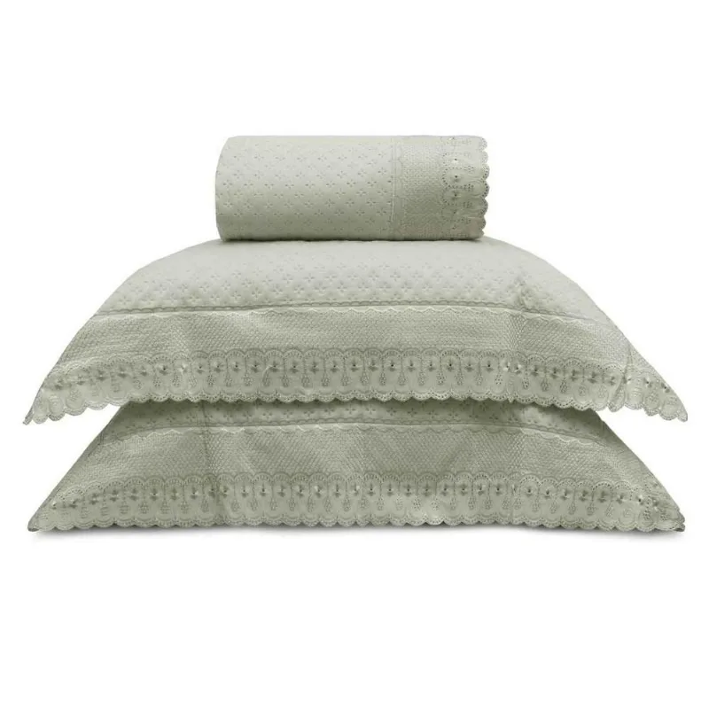 Kit Colcha Casal 3 Peças Appel Bordare Premium Orvalho (MP) - APPEL