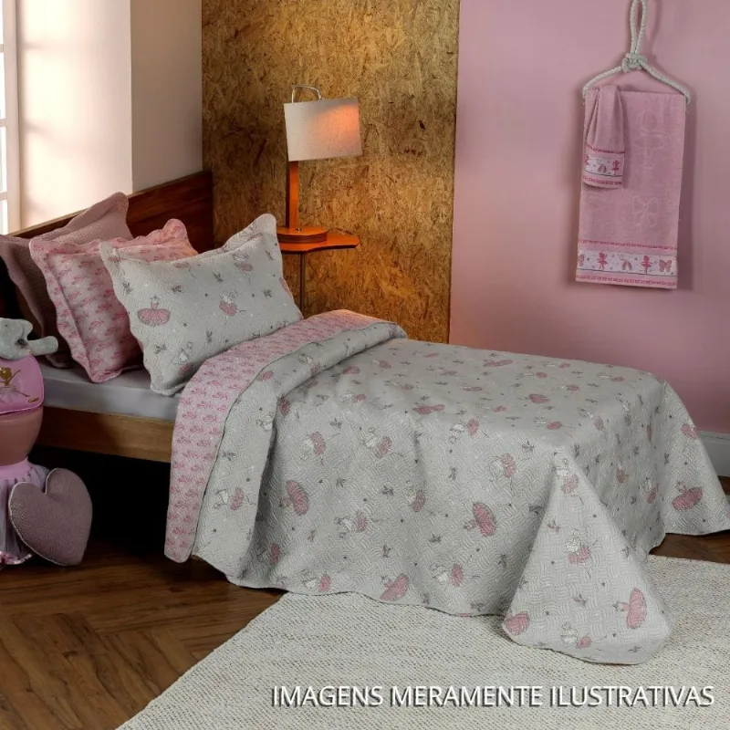 Kit Cobre Leito Solteiro Appel Kids 160X220cm Bailarina (MP) - APPEL