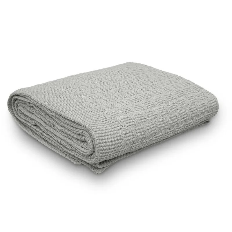 Manta Decorativa Para Sofá Tricot Golden 1,60m X 2,20m 100% Algodão Prata - OUTRAS - Cama, Mesa E Banho