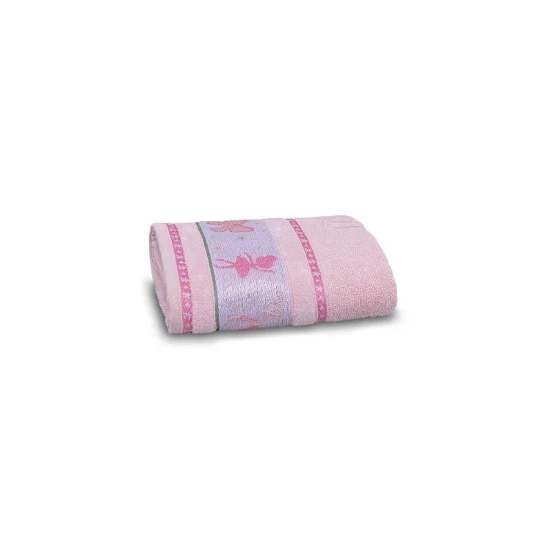 Toalha Lavabo Infantil Soft Kids 100% Algodão 32x45cm Appel Rosa Fita - Bailarina