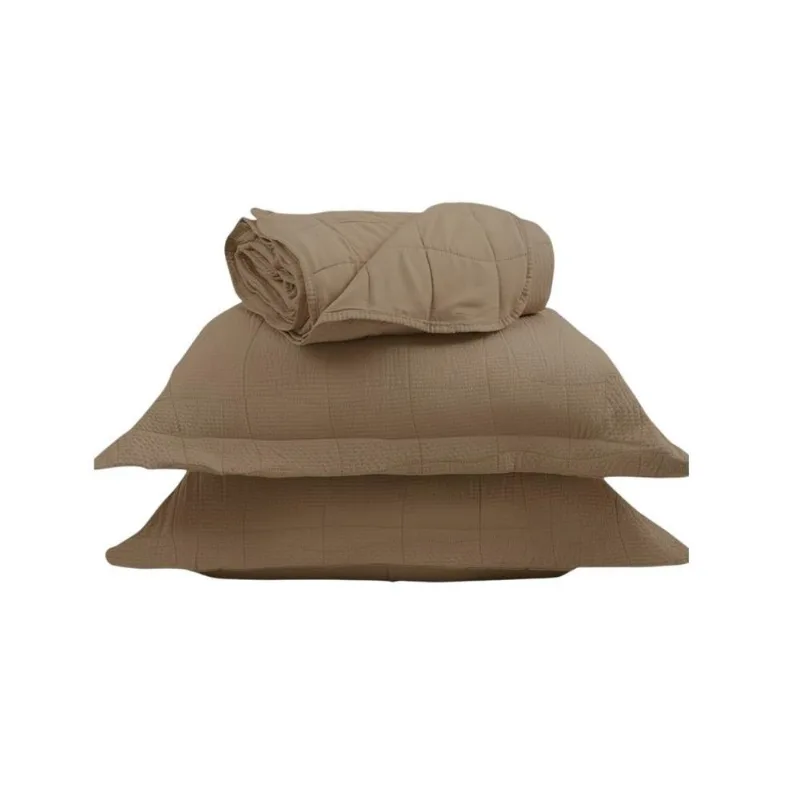 Kit Cobre Leito Casal 3 Peças Appel Dobby Castor (MP)