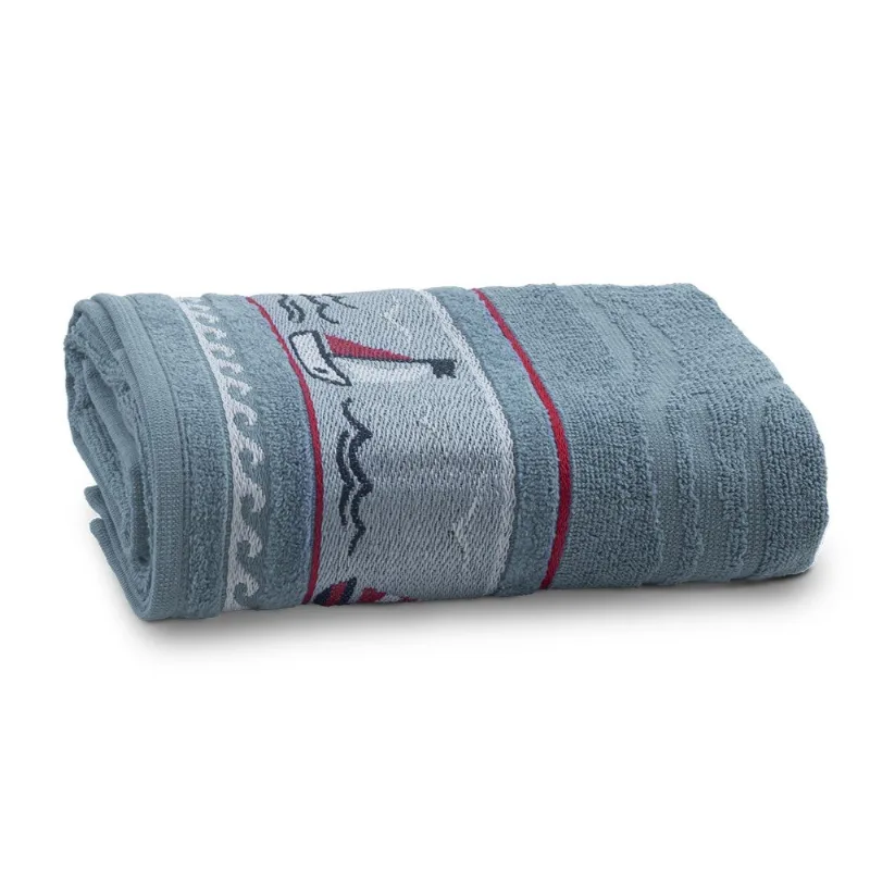 Toalha Banho Appel Soft Kids Barquinhos 68x110cm Azul Netuno (MP) - APPEL