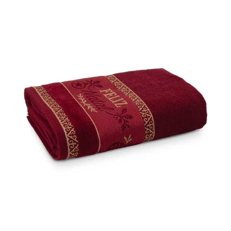 Toalha De Banho Appel Feliz Natal 68x135cm Bordô (MP) - APPEL
