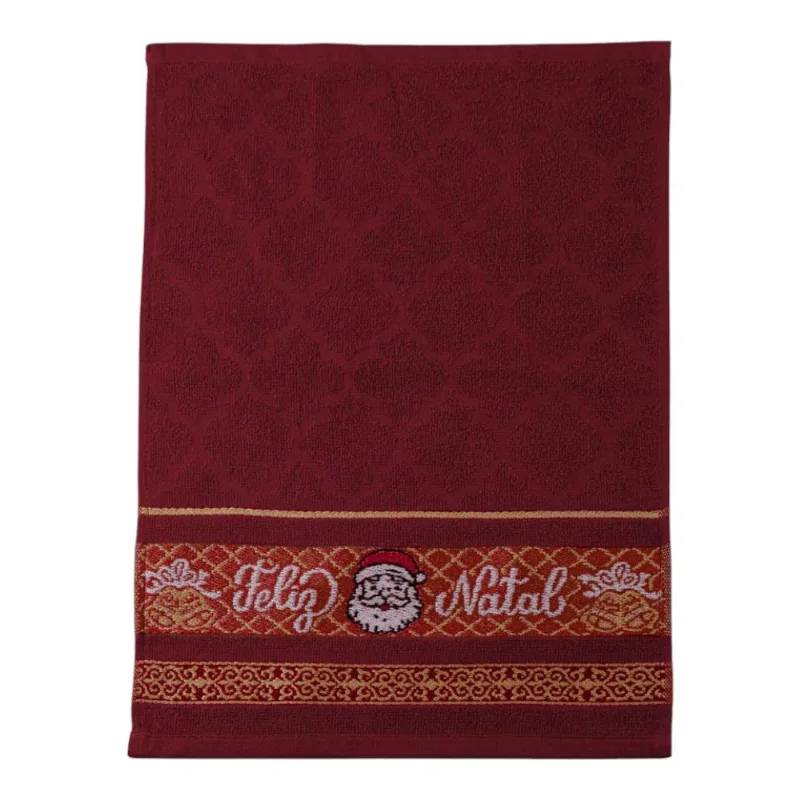 Toalha Lavabo Appel Papai Noel 32x45cm Bordô (MP) - APPEL
