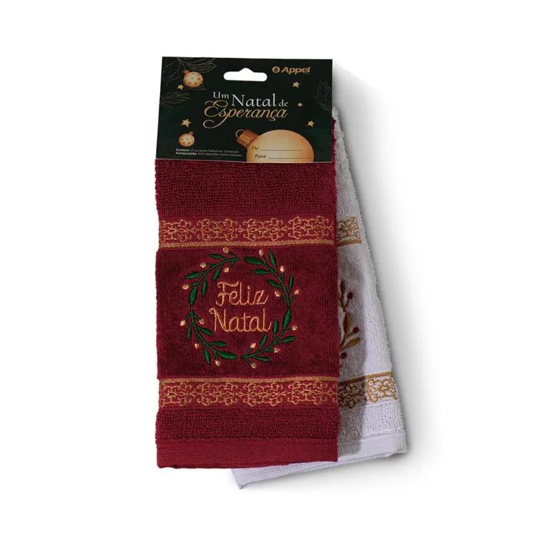 Kit Toalha Lavabo 2Pcs Natal Feliz Natal Appel