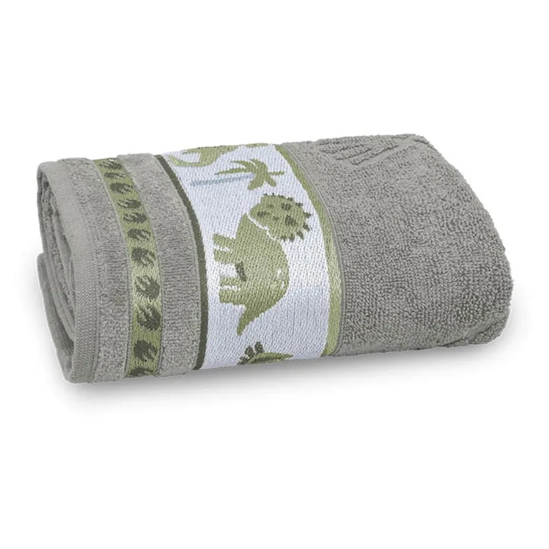 Toalha De Banho Appel Soft Kids Dino Cinza 68x110cm (MP)
