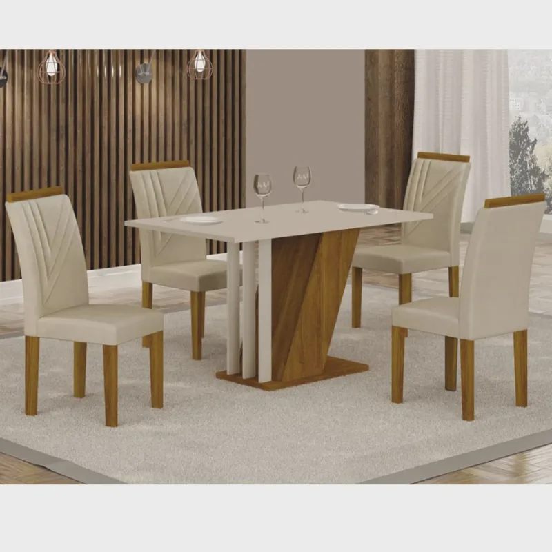 Conjunto Sala de Jantar com 4 Cadeiras Miami - Yescasa - Móveis