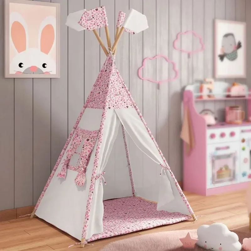Cabana Infantil Casinha Móveis Estrela Branco