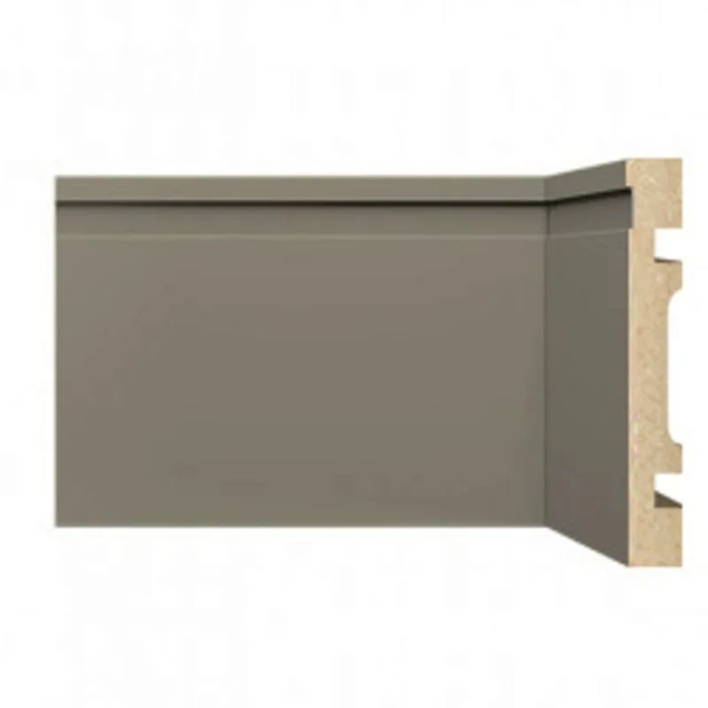 Kit Rodapé De Mdf 10cm X 15mm X 2,40m 15 Barras Com Friso 1002 Moldufama Cinza Titanium
