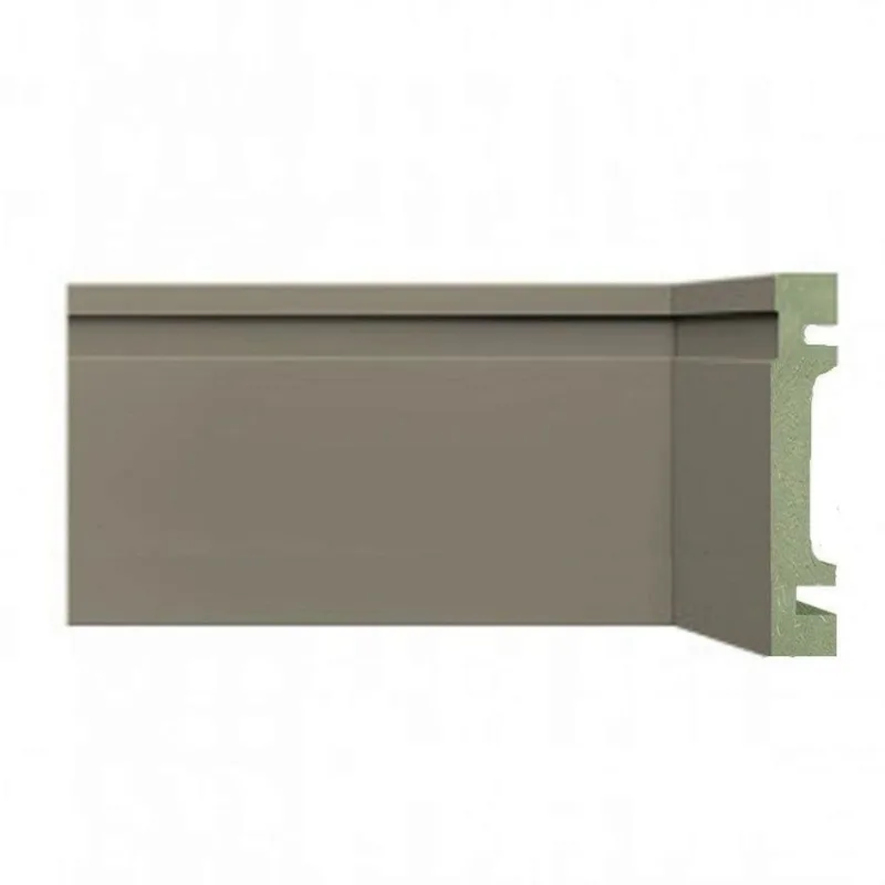 Kit Rodapé De Mdf 10cm X 15mm X 2,40m 20 Barras Com Friso Resistente A Umidade 1002 Moldufama Cinza Titanium