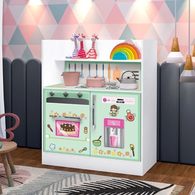 Cozinha Infantil 2 Portas 1 Gaveta Magia Branco/verde