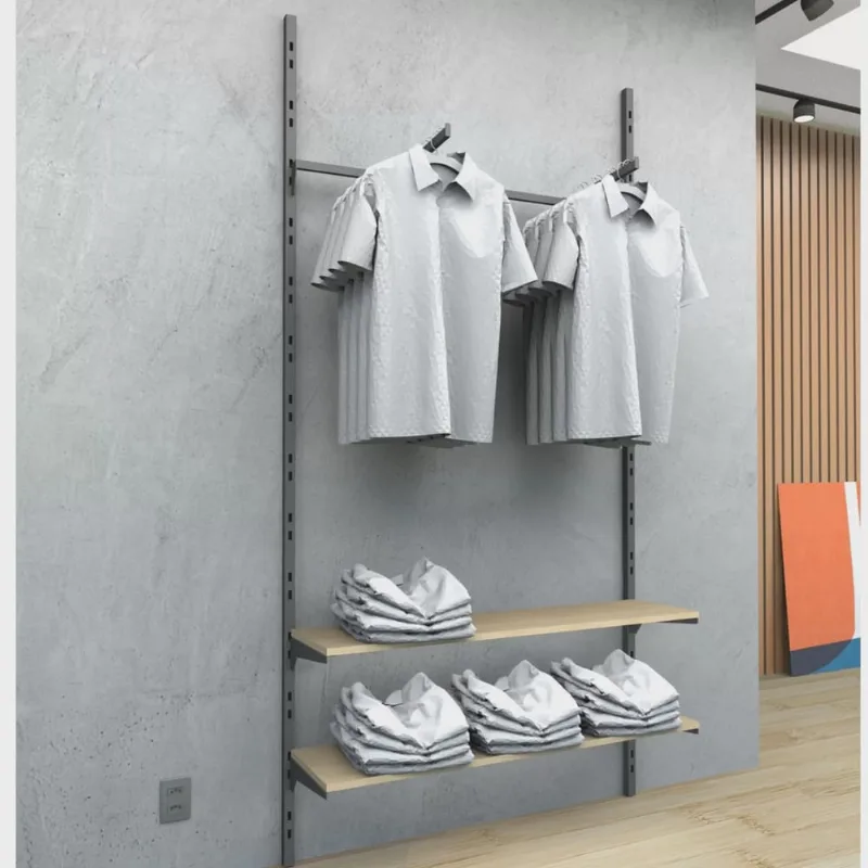 Arara Cremalheira 60x220x35cm Cinza