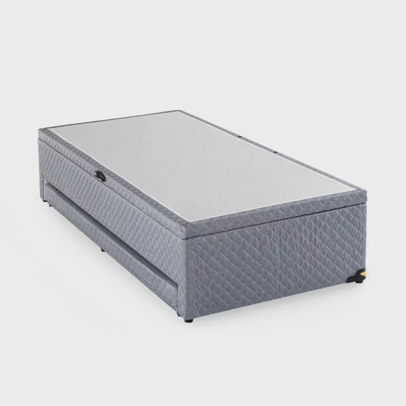 Base Box Baú Solteiro com Colchão Auxiliar 88x188x48cm Detroit - Não Disponível - Móveis