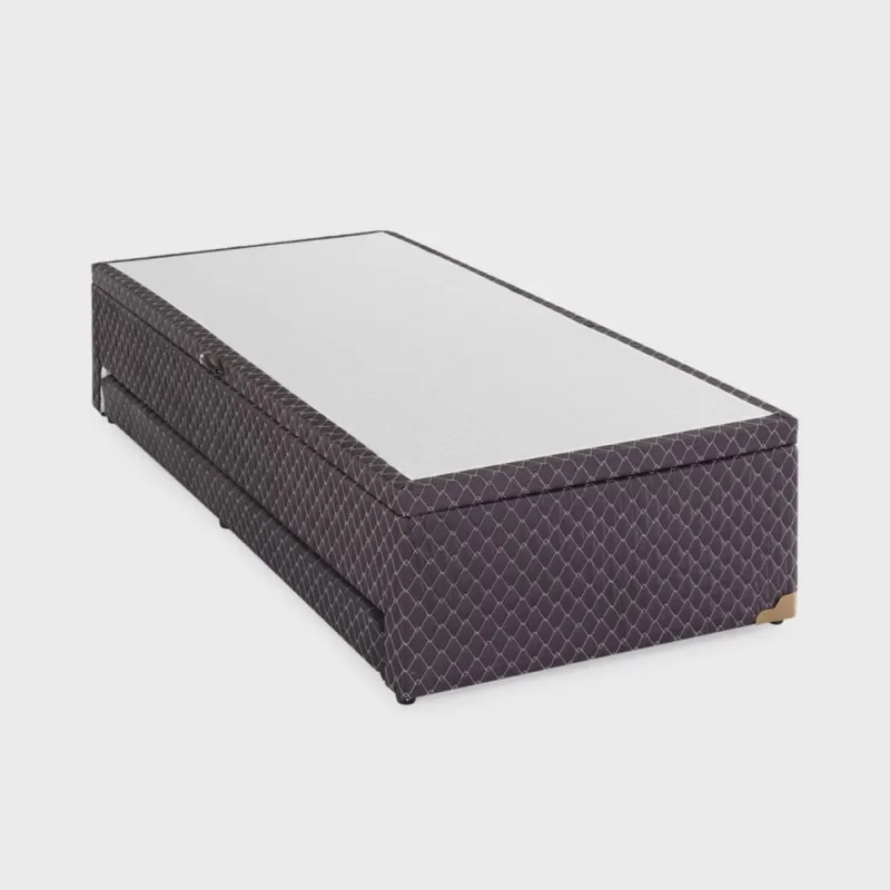 Base Box Baú Solteiro com Colchão Auxiliar 88x188x48cm Detroit - Não Disponível - Móveis