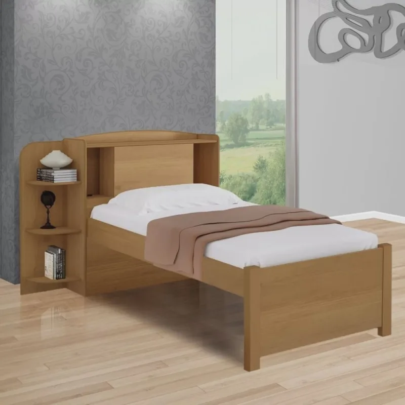 Cama Solteiro Milênio Com Baú 100% Mdf Espresso Móveis - Não Disponível
