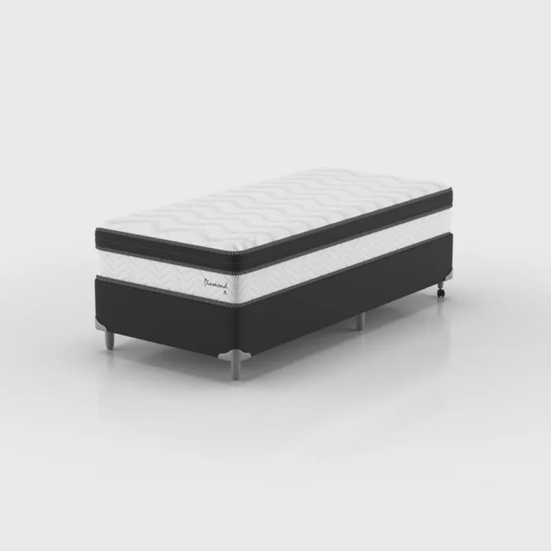 Cama Box Solteiro Diamond Euro Pt 0,88x1,88x0,63 - Não Disponível