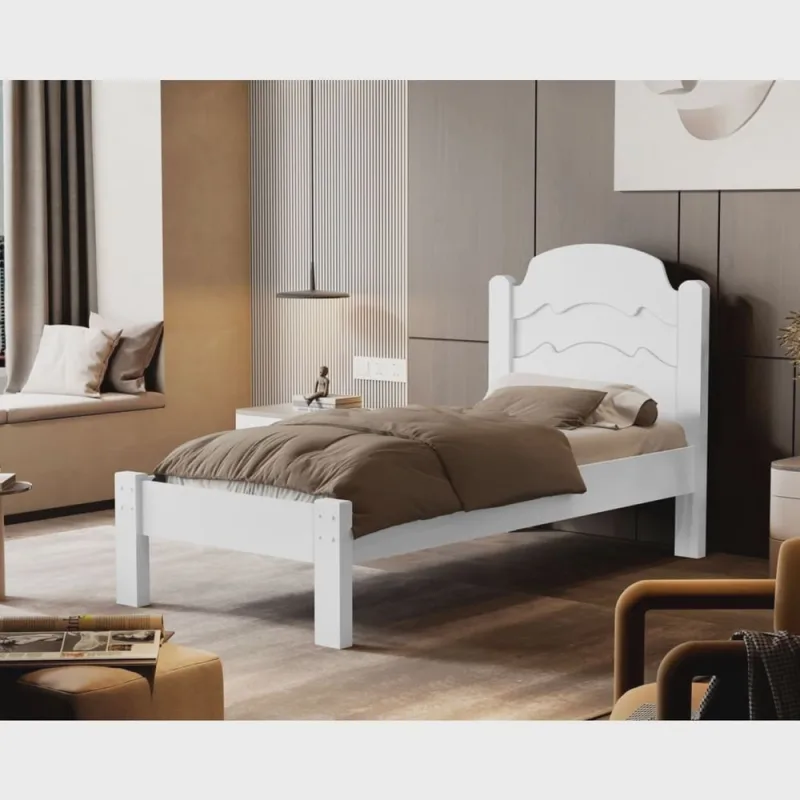 Cama de Solteiro 100% Mdf 107x94x195cm Iris - Não Disponível - Móveis