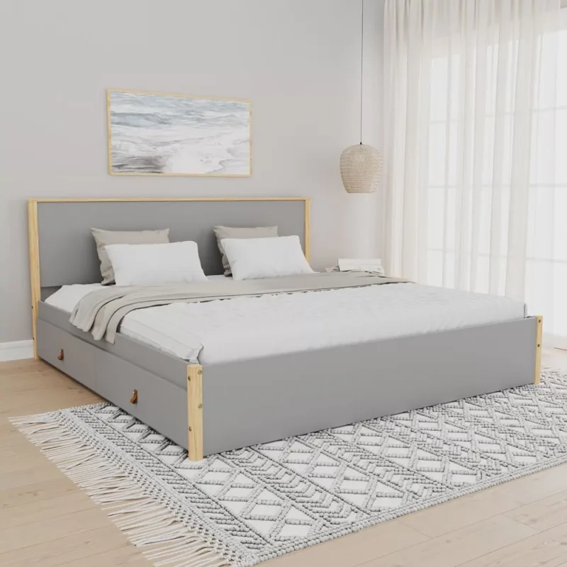 Cama King 4 Gavetas Íris Cabecasa Madeiramadeira - Não Disponível - Móveis