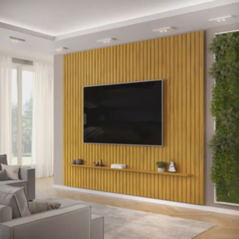 Painel Ripado Trento 275x240cm em Mdf Cedro - Não Disponível - Móveis