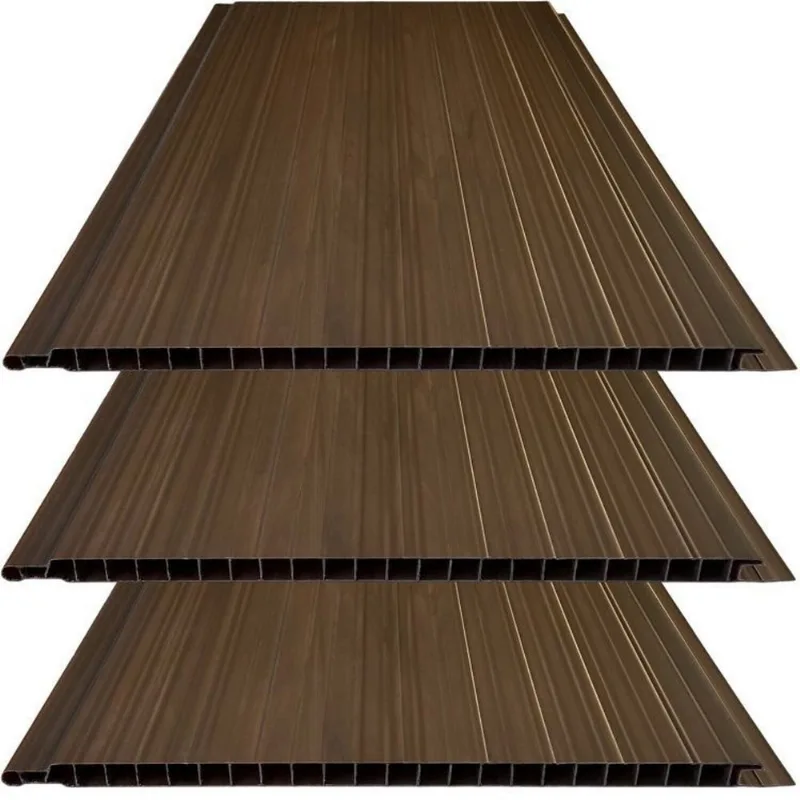Kit 40 Caixas Com 240 M² Forro De Pvc Plus 8mm X 20cm X 3,00m Bariri Mogno