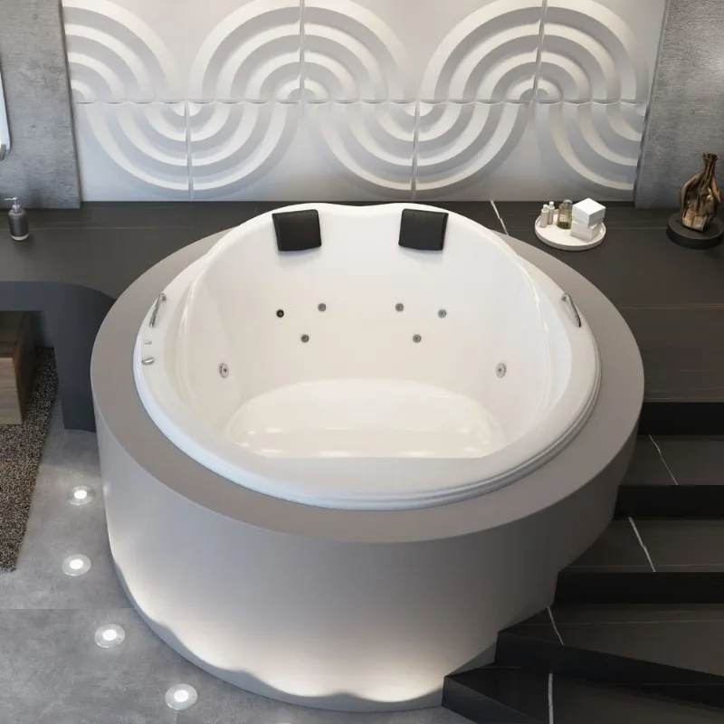 Banheira Hidromassagem Sollene Redonda Em Gel Coat Gran Luxo Sem Aquecedor - Ø180cm - Volume Ideal 4 Branco