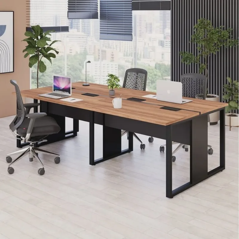 Plataforma Estação de Trabalho 240cmX120cm Pé Quadro Espresso Móveis