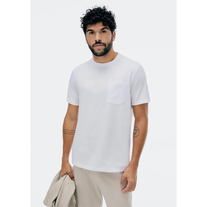 Camiseta Básica Masculina Comfort Super Cotton Com Bolso - Branco G