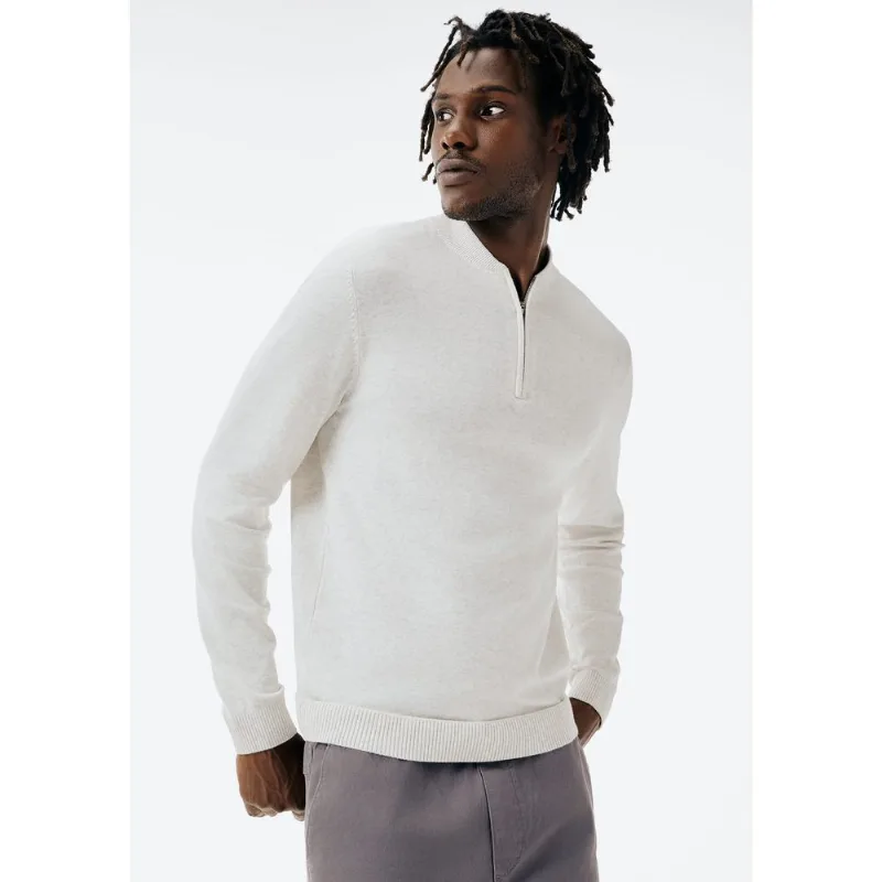 Suéter Masculino Em Tricô Gola V - Cinza M