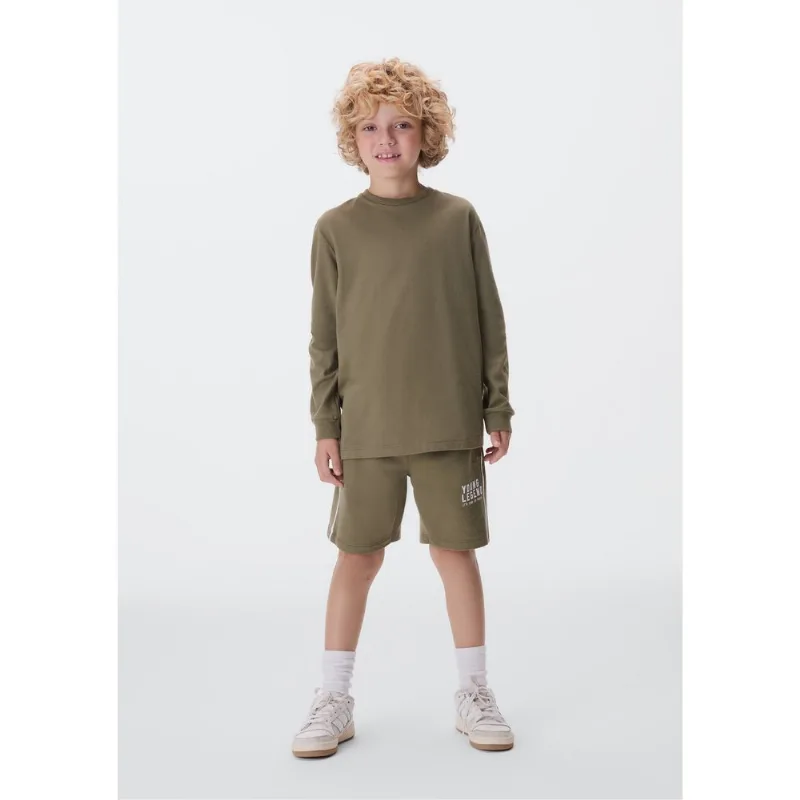 Camiseta Básica Infantil Menino Manga Longa - Verde 008
