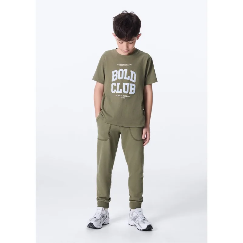 Calça Básica Infantil Menino Em Moletom Peluciado Com Bolso - Verde 014