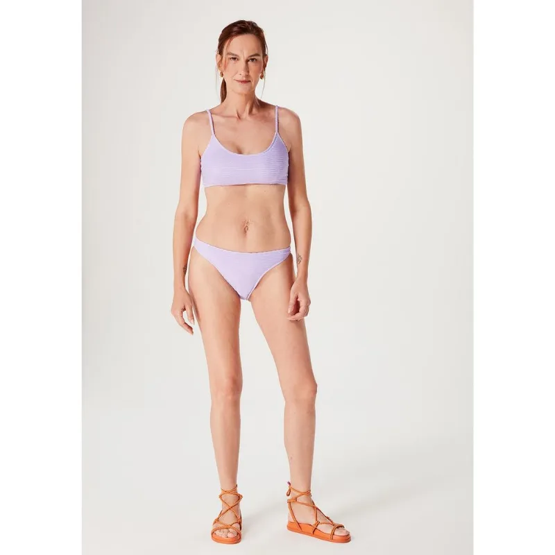 Calcinha Biquíni Tanga em Malha Texturizada - Roxo XG