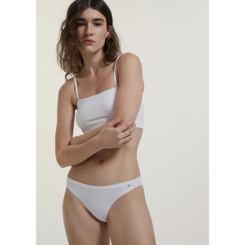 Kit 5 Calcinhas Básicas Tanga Em Algodão - Branco G