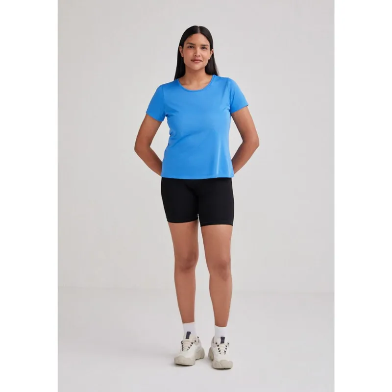 Camiseta Esportiva Feminina Manga Curta - Azul G