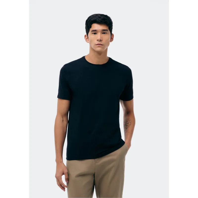 Camiseta Básica Masculina Manga Curta Slim - Preto XXG