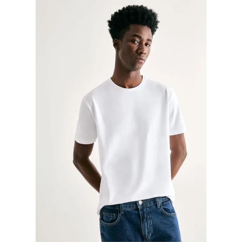 Camiseta Básica Masculina Manga Curta Slim - Branco M
