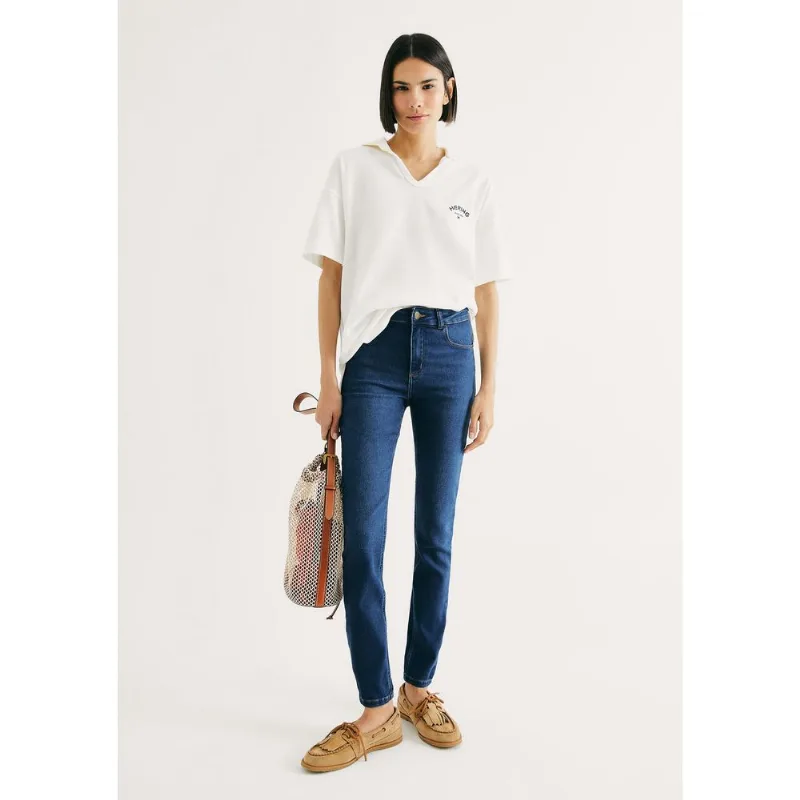 Calça Jeans Feminina Skinny Cintura Média Soft Touch - Azul 046