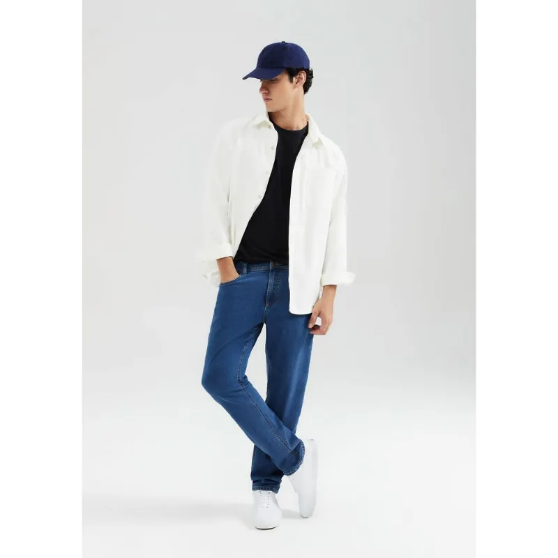 Calça Jeans Básica Masculina Slim - Azul 036